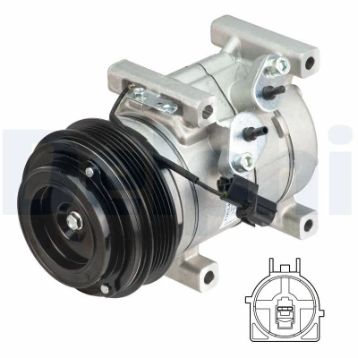 Bilde av DELPHI CS20551 Kompressor 10S11 PAG 46 med variabel vippeskive