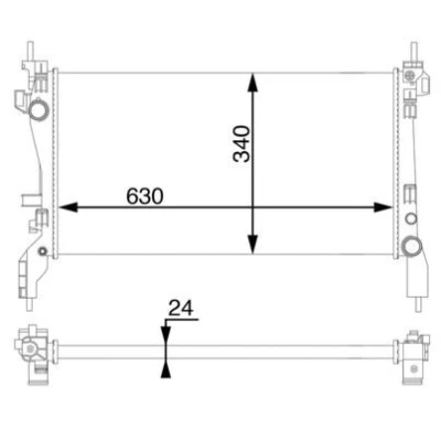 Bilde av MAHLE ORIGINAL CR 1122 000S Radiator 630 340 23 Kjøleribber satt sammen mekanisk
