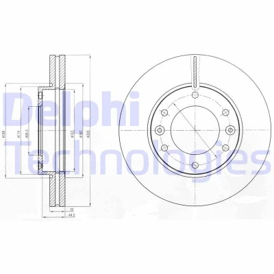 Bilde av DELPHI BG4296 Bremseskiver 300 30 6 ventilert oljet ubehandlet uten hjullager, ABS sensorring HYUNDAI: H 1 Cargo, Travel