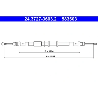 Bilde av ATE 24.3727 3603.2 Bremsekabel 1555 RENAULT: MASTER 3 Kasten,