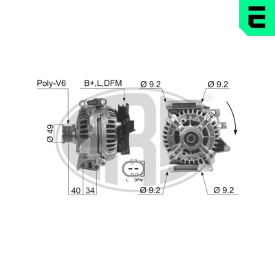 Bilde av ERA 210133A Dynamo 14V 200A MERCEDES BENZ: E Klasse T modell, Sedan