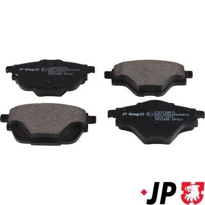 Bilde av JP GROUP 3163700610 Bremseklosser bakaksel ekskl. slitasjevarselkontakt PEUGEOT: 308 SW 2, 5008 II, 3008 II SUV, CITROËN: C4 Grand Picasso 2