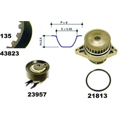 Bilde av MAPCO 41823 Vannpumpe + Registerreimsett 19 VOLKSWAGEN: Caddy 2 Kastenwagen, Polo III Hatchback, GOLF 3 Variant