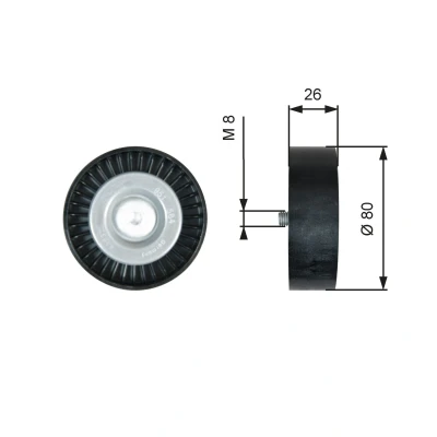 Bilde av GATES T36367 Styrerulle FleetRunner Micro V Stretch Fit VOLVO: V70 3, XC60 I, S80 II, LAND ROVER: Freelander 2 SUV
