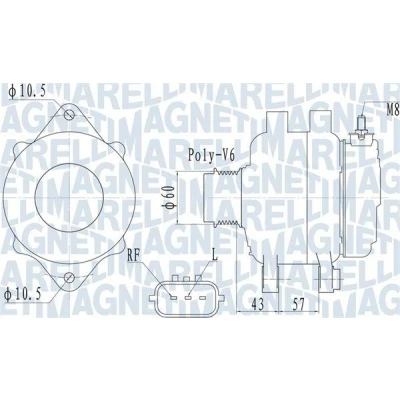 Bilde av MAGNETI MARELLI 063732122010 Dynamo 14V 110A HYUNDAI: Sonata V, KIA: Magentis II