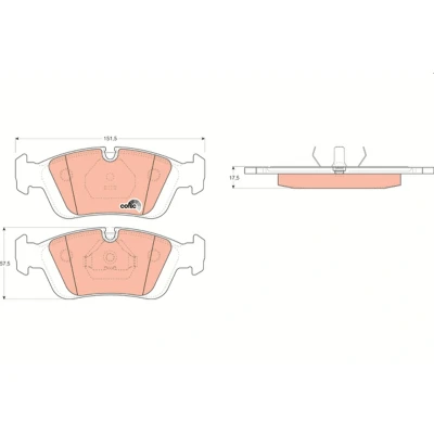 Bilde av TRW COTEC GDB1100 Bremseklosser klargjort for slitasjeindikator BMW: Z3 Roadster, 3 Compact