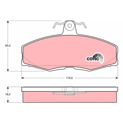 Bilde av TRW COTEC GDB473 Bremseklosser ikke klargjort for slitasjeindikator med bremsecaliperskruer tilbehør FORD: Sierra Mk2 Hatchback