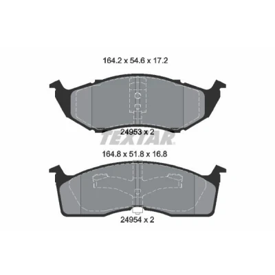 Bilde av TEXTAR 2495301 Bremseklosser ikke klargjort for slitasjeindikator CHRYSLER: Voyager 4, / Grand 3