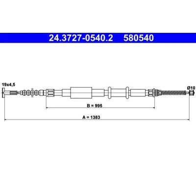 Bilde av ATE 24.3727 0540.2 Bremsekabel 1383
