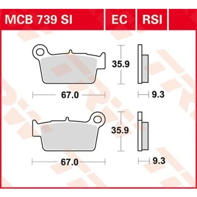 Bilde av TRW Organic Low Budget MCB739EC Bremseklosser