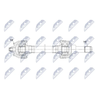 Bilde av NTY NPW BM 236 Drivaksel venstre bakaksel 718mm