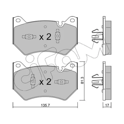 Bilde av CIFAM 822 1170 1 Bremseklosser klargjort for slitasjeindikator AUDI: Q5