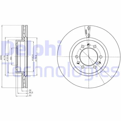 Bilde av DELPHI BG4339 Bremseskiver 290 26 5 ventilert oljet ubehandlet uten hjullager, ABS sensorring IVECO: DAILY 3 Kasten/Kombi