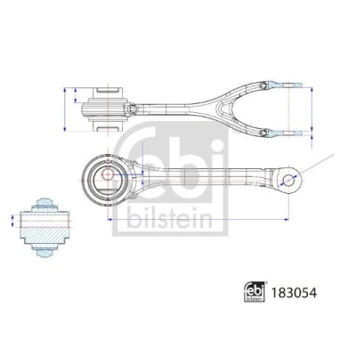 Bilde av FEBI BILSTEIN 183054 Bærebru med lager venstre bakaksel, høyre nede, foran Casterstag Aluminium MERCEDES BENZ: A Klasse, CLA Coupé