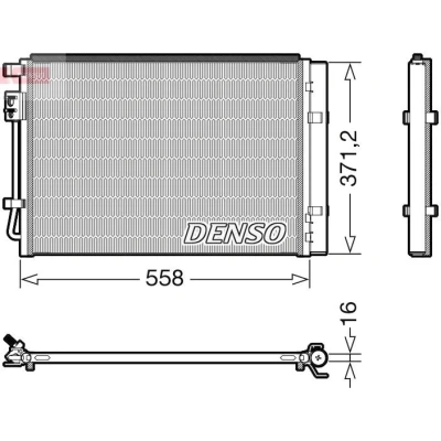 Bilde av DENSO DCN41015 Kondensator med tørker R 134a HYUNDAI: i20 II Hatchback