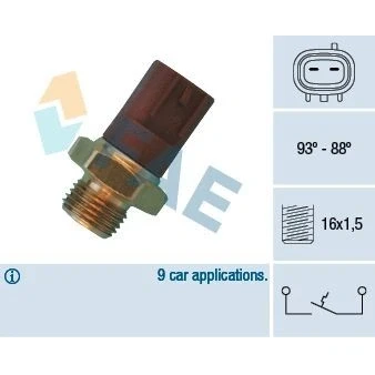 Bilde av Temperaturbryter, radiator ventilator, suzuki swift cabriolet, halvkombi ii, sedan vitara cabrio, 168 360 02 68 S1,