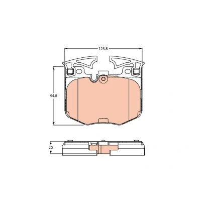 Bilde av TRW GDB2260 Bremseklosser klargjort for slitasjeindikator BMW: 5 Touring, X3