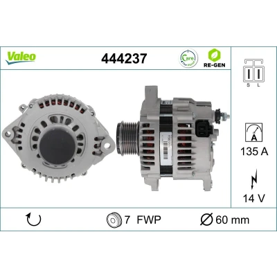 Bilde av VALEO 444237 Dynamo 14V 135A OPEL: Movano A Minibuss