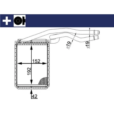 Bilde av MAHLE ORIGINAL AH 22 000S Varmeveksler med tilbehør påbyggingsdeler, hette