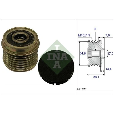 Bilde av INA 535 0176 10 Frihjul Dynamo 38,1 spesialverktøy nødvendig for montering FIAT: Ducato III Minibuss