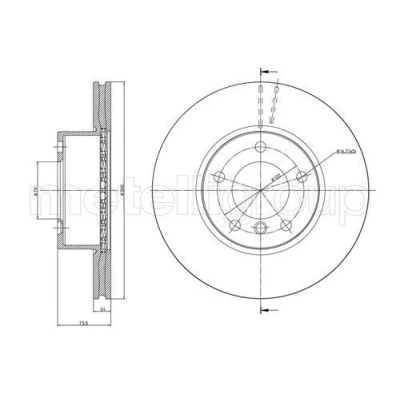 Bilde av METELLI 23 0870C Bremseskiver 300,0 24,0 5 79,0 ventilert spraylakkert BMW: 3 Touring, Sedan, Coupé