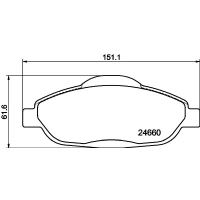 Bilde av HELLA 8DB 355 013 911 Bremseklosser ikke klargjort for slitasjeindikator med bremsecaliperskruer tilbehør PEUGEOT: 3008 I, 5008 308 I Hatchback