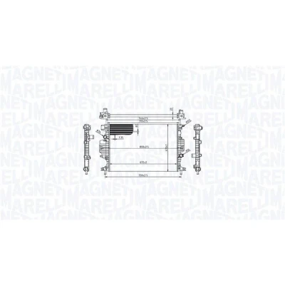Bilde av MAGNETI MARELLI 350213215800 Radiator for kjøretøy med vanlig gir 672 470 23 Kjøleribber satt sammen mekanisk