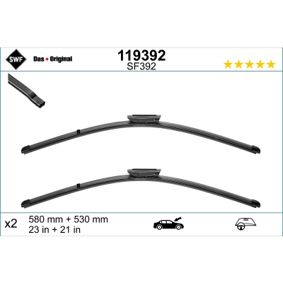Bilde av Vindusvisker Swf Visioflex 119392 foran Rammeløs RENAULT: Kangoo II Express, MERCEDES BENZ: Citan Van