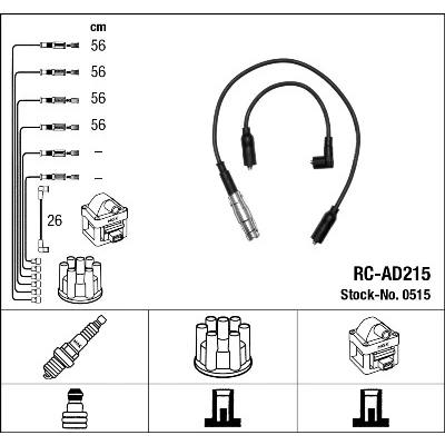 Bilde av NGK 0515 Pluggledninger 5 AUDI: A4 B5 Sedan