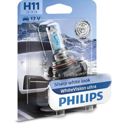 Bilde av Halogenlampe PHILIPS WhiteVision ultra H11 PGJ19 2, passer mange bilmodeller, 000000 001606, 7701049263, 90981 13075, YZZDD, BR 07