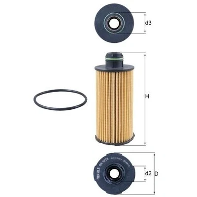 Bilde av MAHLE ORIGINAL OX 1219D Oljefilter Filterinnsats ALFA ROMEO: Giulia Sedan, Stelvio