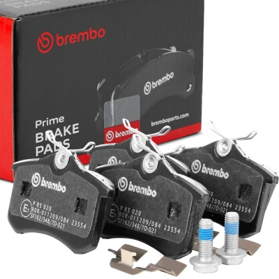Bilde av BREMBO P 85 020 Bremseklosser ekskl. slitasjevarselkontakt med bremsecaliperskruer tilbehør VOLKSWAGEN: Golf 4, Caddy 3, Polo V Hatchback