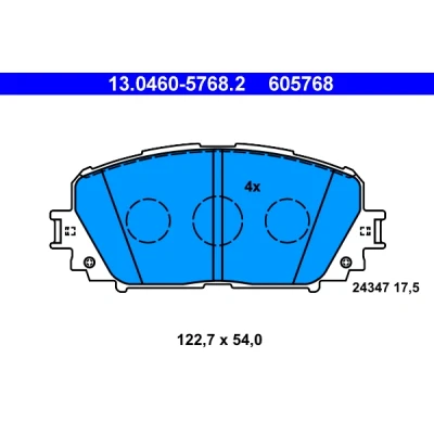 Bilde av ATE 13.0460 5768.2 Bremseklosser ekskl. slitasjevarselkontakt TOYOTA: Yaris II Hatchback, III Verso S