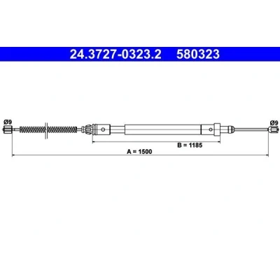 Bilde av ATE 24.3727 0323.2 Bremsekabel 1500