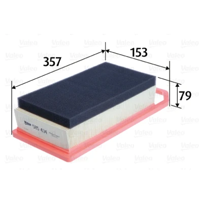Bilde av VALEO 585434 Luftfilter 79 153 357 Filterinnsats PEUGEOT: 407 SW, Sedan