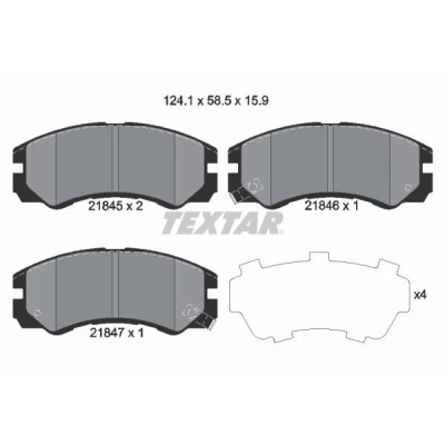 Bilde av TEXTAR 2184501 Bremseklosser med akustisk slitasjevarsel ISUZU: Trooper 3 SUV, OPEL: Frontera B A Monterey