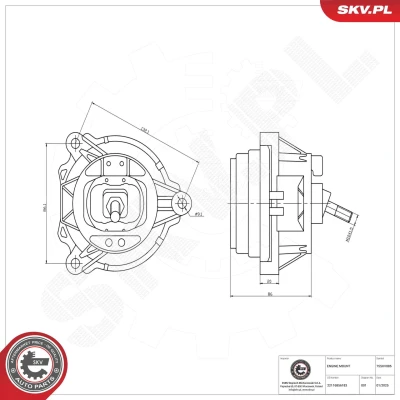 Bilde av Lagring, motor, Venstre Esen skv 75SKV086 bmw 1 [f20, f21], 3 [f30, f80], touring [f31], x3 [f25], x4 [f26] OE 22 11 6 856 183