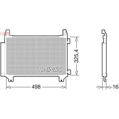 Bilde av DENSO DCN50028 Kondensator med tørker 658x324.6x16 R 134a 658 TOYOTA: Yaris III Hatchback