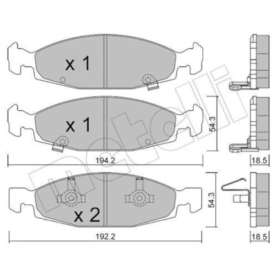 Bilde av Bremseklosser sett METELLI 22 0525 0