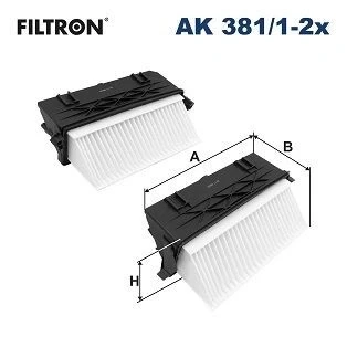 Bilde av FILTRON AK 381/1 2x Luftfilter 97 193 306 Filterinnsats MERCEDES BENZ: E Klasse T modell, GL, C Sedan