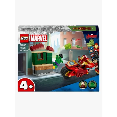 Bilde av LEGO Super Heroes 76287 Iron Man med motorsykkel og Hulken Byggesett Plast