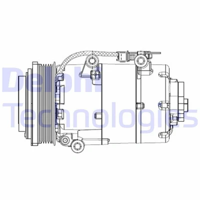 Bilde av DELPHI CS20358 Kompressor VS16 PAG 46 med kompressorlje FORD: Focus 2