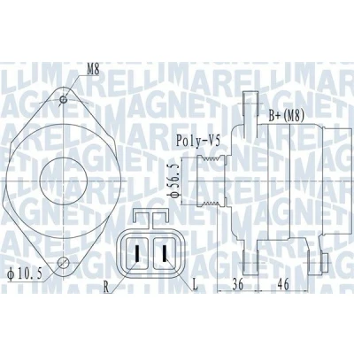 Bilde av MAGNETI MARELLI 063732128010 Dynamo 14V 70A HYUNDAI: i10 I, ix20