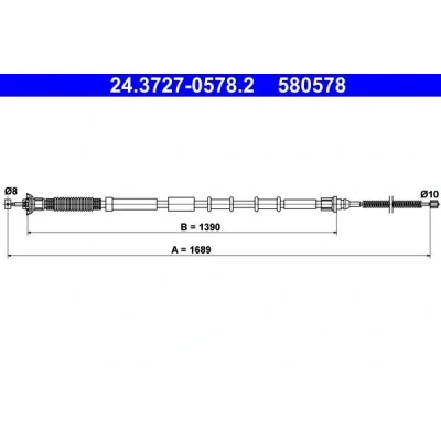 Bilde av ATE 24.3727 0578.2 Bremsekabel 1689