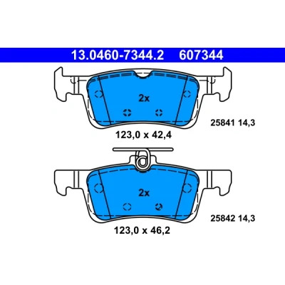 Bilde av ATE 13.0460 7344.2 Bremseklosser ikke klargjort for slitasjeindikator, ekskl. slitasjevarselkontakt FORD: FIESTA 7