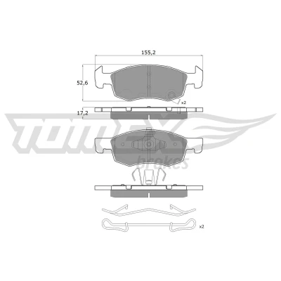 Bilde av TOMEX brakes TX 17 92 Bremseklosser framaksel med akustisk slitasjevarsel OPEL: Corsa E Hatchback