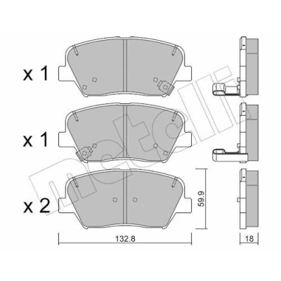 Bilde av Bremseklosser sett METELLI 22 1026 0