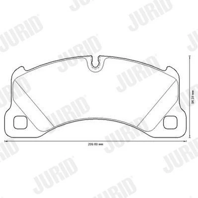 Bilde av Jurid 573329JC Bremseklosser White Low Dust keramikk klargjort for slitasjeindikator PORSCHE: Cayenne, Macan, Panamera, VOLKSWAGEN: Touareg I