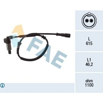 Bilde av Sensor, hjulturtall, Venstre bakaksel, renault megane i, cabriolet classic coach grandtour 77 00