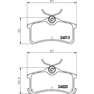 Bilde av HELLA 8DB 355 011 511 Bremseklosser ikke klargjort for slitasjeindikator TOYOTA: Avensis I Sedan, Corolla VIII Liftback, Stasjonsvogn